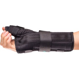 Aircast A2 Wrist Support Brace with Thumb Spica: Right Hand, Small, Black