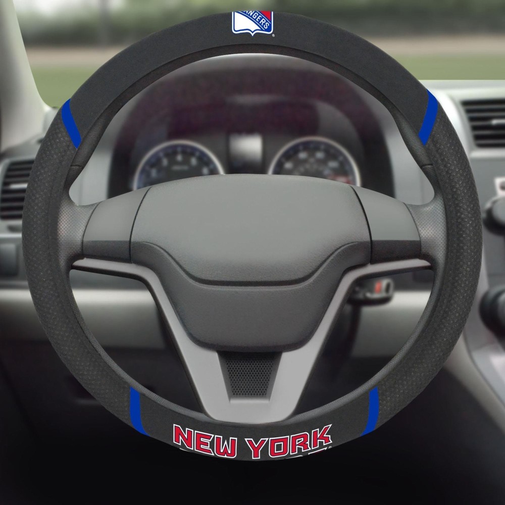 FANMATS 17173 New York Rangers Embroidered Steering Wheel Cover