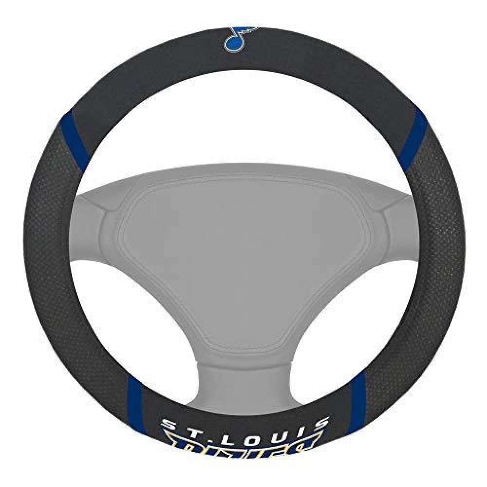 Fanmats 17189 Nhl - St. Louis Blues Steering Wheel Cover, Black, 15 X 15/Small