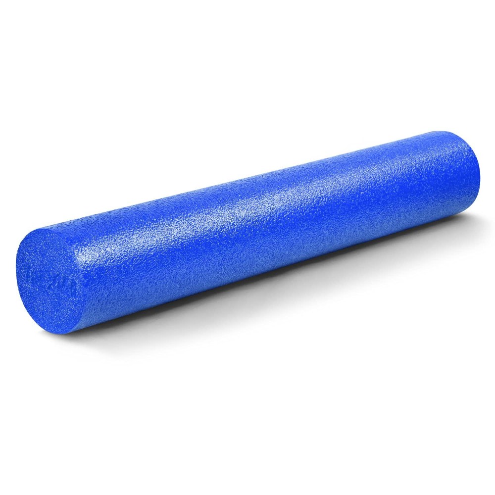 Yes4All Premium Soft-Density Round Pe Foam Roller For Pilates, Yoga, Stretching, Balance & Core Exercises - 24 Inch Blue