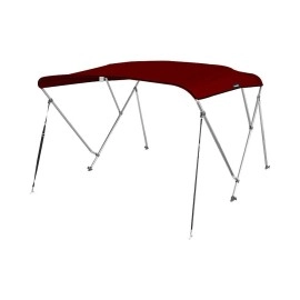 Msc 3 Bow 4 Bow Bimini Top Boat Cover With Rear Support Pole And Storage Boot (3 Bow 6L X 46 H X 79-84 W, Burgundy)
