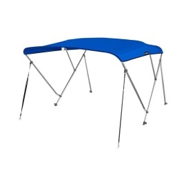 Msc 3 Bow 4 Bow Bimini Top Boat Cover With Rear Support Pole And Storage Boot (3 Bow 6L X 46 H X 54-60 W, Pacific Blue)