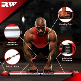 Iron Chest Master Push Up Machine - The Perfect Push Up Bar for Chest Workouts - Push Up Board Includes Resistance Bands and Unique Fitness Program for Men and Women