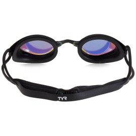 TYR Black Hawk Racing Mirrored Goggles, Gold Metal Rainbow Black, One Size