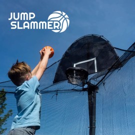 Trampoline Pro Jump Slammer Trampoline Basketball Hoop Attachment - Includes Ball, Safety Hardware, and Universal Brackets for Easy Installation to Enclosure Net Pole - TPRO Lifetime Parts Warranty