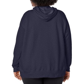 JUST MY SIZE womens Comfortsoft Ecosmart Fleece Full-zip Women's athletic hoodies, Navy Heather, 3X US