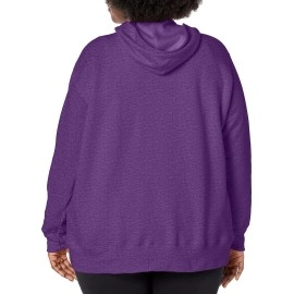 JUST MY SIZE womens Comfortsoft Ecosmart Fleece Full-zip Women's athletic hoodies, Violet Splendor Heather, 3X US