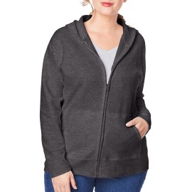 JUST MY SIZE womens Comfortsoft Ecosmart Fleece Full-zip Women's athletic hoodies, Slate Heather, 3X US