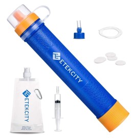 Etekcity Water Filter Straw Camping Water Purification Portable Water Filter Survival Kit for Camping, Hiking, Hurricanes