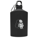 Zak Designs Star Wars Stormtrooper Aluminum Flask 18 oz Fluid Capacity, Matte Black Finish, with Carabiner