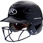 Rawlings Coolflo Nocsae Molded Batting Helmet With Face Guard, Navy, One Size