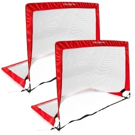 PowerNet Soccer Popup Net Portable Goal | 4'x3' Rectangle | 2 Goals+1 Carrying Bag | Durable Lightweight Frame | Quick Setup Easy Folding Storage | Short Small Side Game | Technical Practice Accuracy