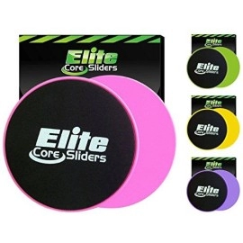 Elite Sportz Exercise Sliders Are Double Sided And Work Smoothly On Any Surface. Wide Variety Of Low Impact Exercises You Can Do. Full Body Workout, Compact For Travel Or Home - Pink