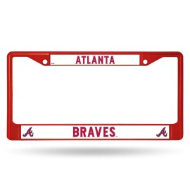 MLB Braves Chrome Frame, Red, 15 x 8, Logo Color