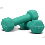 Fitness Republic Neoprene Weights Dumbbells Set, hand weights for women dumbells, 2 lb home gym equipment Non-Slip, Hex Shape, Free Weight Dumbbell Sets for Strength Building, Weight Loss 2 lb Aqua