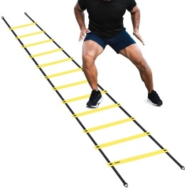 Ohuhu Agility Ladder Speed Training Equipment 12 Rung Exercise Ladders With Ground Stakes For Soccer Football Boxing Footwork Sports Feet Fitness Training Ladder With Carry Bag Yellow Or Blue