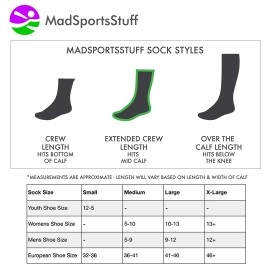 MadSportsStuff Basketball Logo Athletic Crew Socks, Small - Black/Electric Green