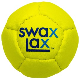 Swax Lax Lacrosse Training Ball - Indoor Outdoor Practice Less Bounce & Rebounds (Yellow)