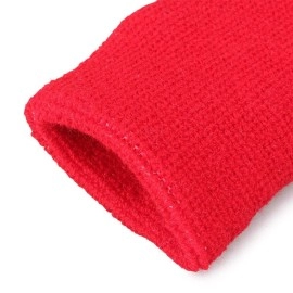 Mallofusa 10 Pack Colorful Sports Basketball Football Absorbent Wristband Party Outdoor Activity (Red)