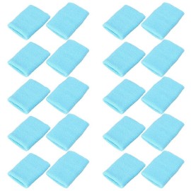 Mallofusa 10 Pack Colorful Sports Basketball Football Absorbent Wristband Party Outdoor Activity (Light Blue)