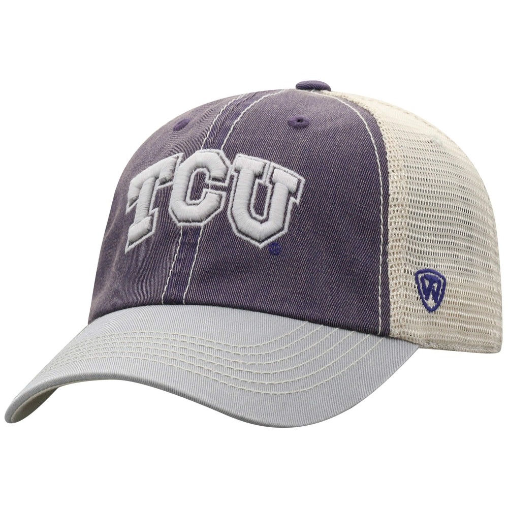 Top of the World Tcu Horned Frogs Men's Relaxed Fit Adjustable Mesh Offroad Hat Team Color Icon, Adjustable