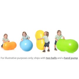 Milliard Peanut Ball Variety Pack - Approximate Sizes: Green 39x20 inch (100x50cm) and Blue 31x15 inch (80x40cm) Physio Roll