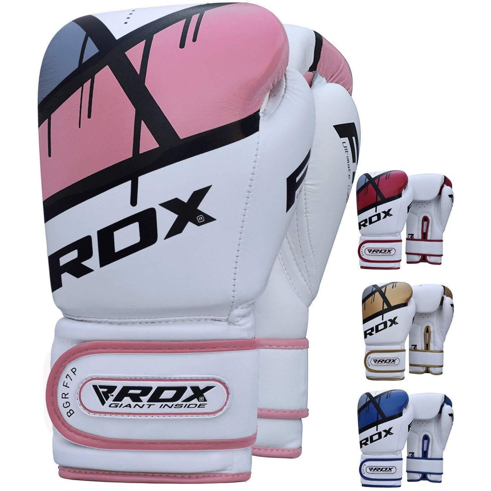 Rdx Boxing Gloves Ego, Sparring Muay Thai Kickboxing Mma Heavy Training Mitts, Maya Hide Leather, Ventilated, Long Support, Punching Bag Workout Pads, Men Women Adult 8 10 12 14 16 Oz