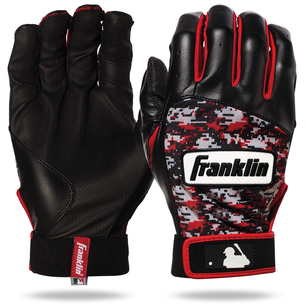 Franklin Sports Mlb Digitek Baseball Batting Gloves - Gray/Red Digi - Adult Medium