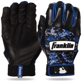 Franklin Sports Mlb Digitek Baseball Batting Gloves - Gray/Black/Royal Digi- Adult Medium