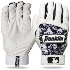 Franklin Sports Mlb Digitek Baseball Batting Gloves - Gray/White/Black Digi - Adult Small