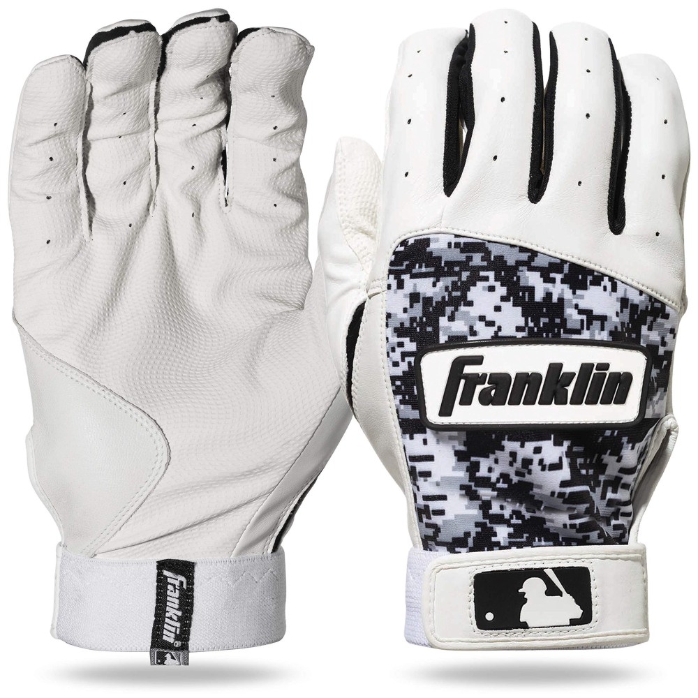 Franklin Sports Mlb Digitek Baseball Batting Gloves - Gray/White/Black Digi - Youth Medium