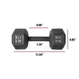 Cap Barbell Cast Iron Hex Dumbbell Weights (Pair), Black, 20 Lb