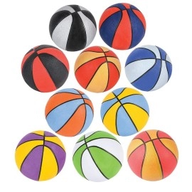 Rhode Island Novelty 5 Inch Assorted Multi-Color Micro Basketballs - Pack of Ten