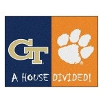 Fanmats 18677 Ncaa House Divided Georgia Tech/Clemson House Divided Mat, Team Color, 33.75 X 42.5