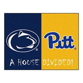 Fanmats 18680 Ncaa House Divided Penn State/Pittsburgh House Divided Mat , 33.75 X 42.5