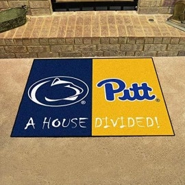 Fanmats 18680 Ncaa House Divided Penn State/Pittsburgh House Divided Mat , 33.75 X 42.5