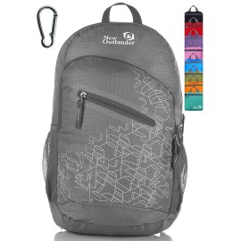 Outlander Packable Handy Lightweight Travel Hiking Backpack Daypack, Grey