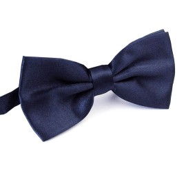 Awaytr Mens Pre Tied Bow Ties For Wedding Party Fancy Plain Adjustable Bowties Necktie (Dark Navy Blue)