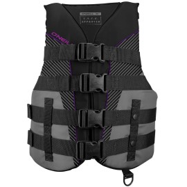 Oneill Womens Superlite Uscg Life Vest,Blacksmokeblack:Ultra Violet,M