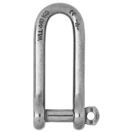 Stainless Steel Captive Pin Long D Shackle - Size: 516