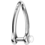 Stainless Steel Captive Self Locking Pin Long Twisted Shackle - Size: 516 Pin