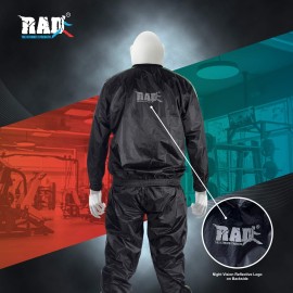 RAD Sauna Suit Men and Women, Weight Loss Sweat Suit Jacket Pant Gym, Boxing Workout (Green, 4XL)