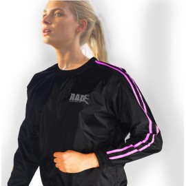 RAD Sauna Suit Men and Women, Weight Loss Sweat Suit Jacket Pant Gym, Boxing Workout (Pink, XL)