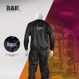 RAD Sauna Suit Men and Women, Weight Loss Sweat Suit Jacket Pant Gym, Boxing Workout (Gold, 5XL)
