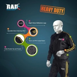 RAD Sauna Suit Men and Women, Weight Loss Sweat Suit Jacket Pant Gym, Boxing Workout (Gold, 5XL)