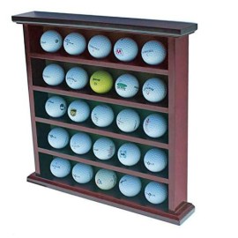 Displaygifts Golf Ball Display Case Wall Rack Cabinet, No Door, Gb25 (Mahogany)