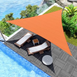 Windscreen4Less Equilateral Triangle Sun Shade Sail Canopy 10 X 10 X 10 In Orange With Commercial Grade For Patio Garden Outdoor Facility And Activities - Customized