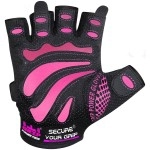 Women Gym Gloves Protect Your Hands & Improve Your Grip - Pink & Black Weightlifting Gloves - Easy To Pull On & Off - Adjustable Fit (Pink, Large)