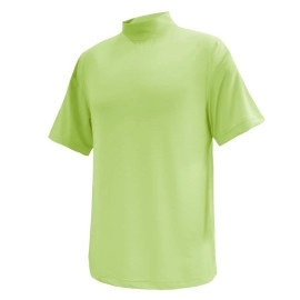 Monterey Club Men's Stripes Texture Mock Shirt #3303 (Sap Green, Large)