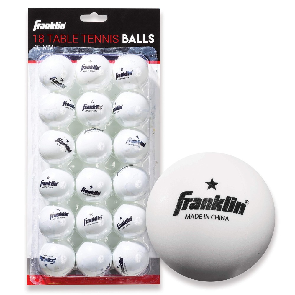 Franklin Sports Ping Pong Balls - Official Size + Weight White 40Mm Table Tennis Balls - One Star Professional Ping Pong Balls - Durable High Performance Ping Pong Balls - White - 18 Pack